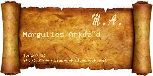 Margulies Arkád névjegykártya